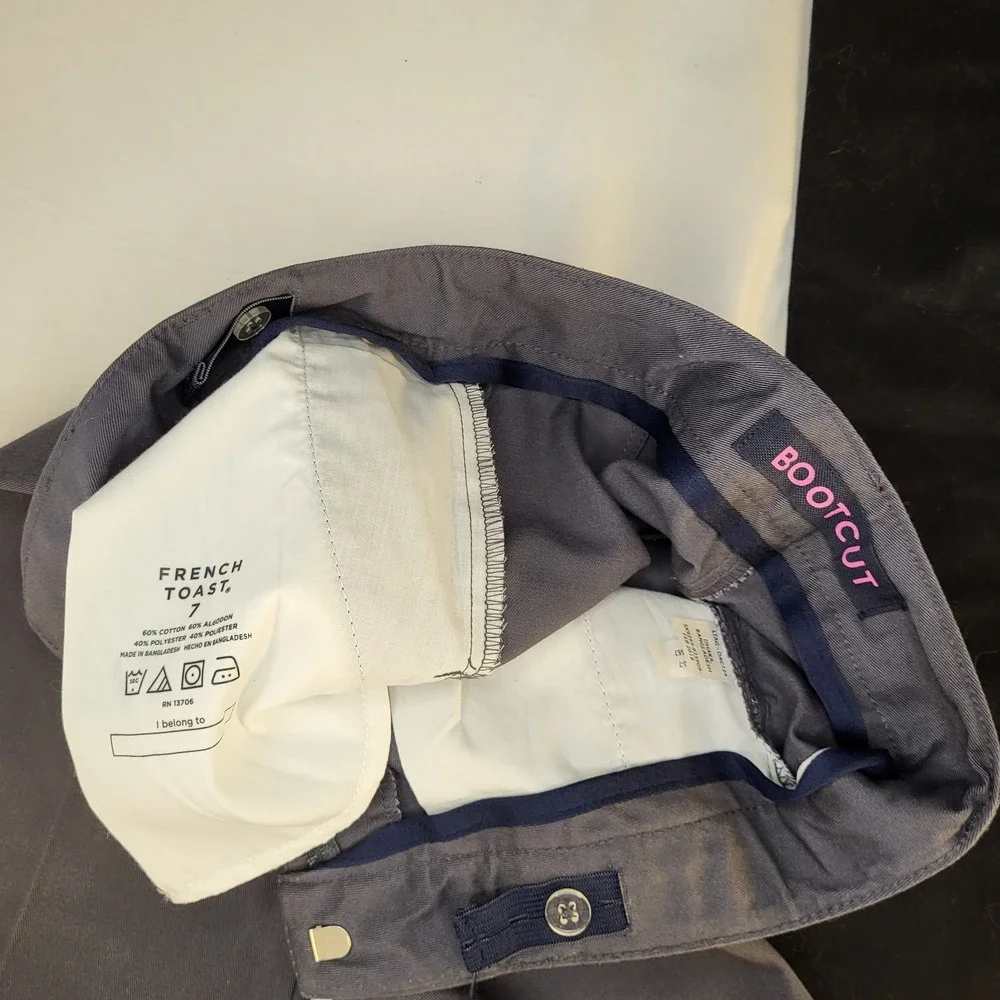 Lot 3 Pair - Girls Sz 7 French Toast Uniform Adjustable Waist Pants (2 Are New)